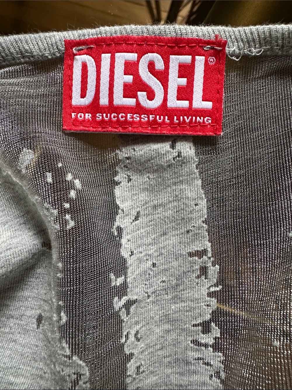 Diesel Logo Printed Sheer Panelled Tank Top - Picture 5 of 11